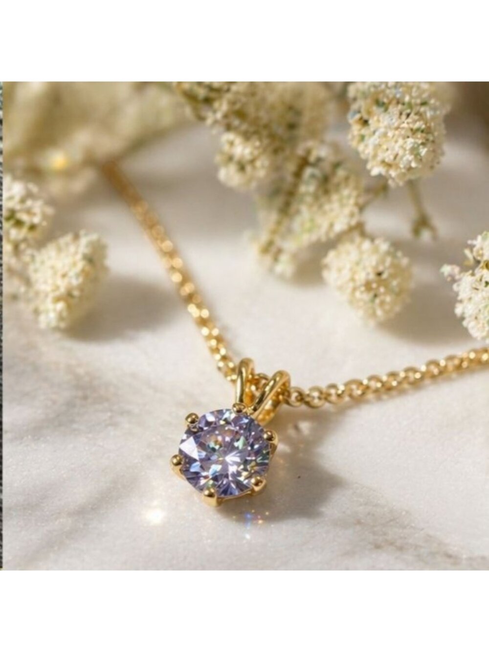 Vintage Necklace Made with‎ Swarovski Crystal Tanzanite Gold Tone 1990s Gift Box